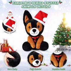 8 Inch Christmas Stuffed Animal Christmas Plush Doll- Dog