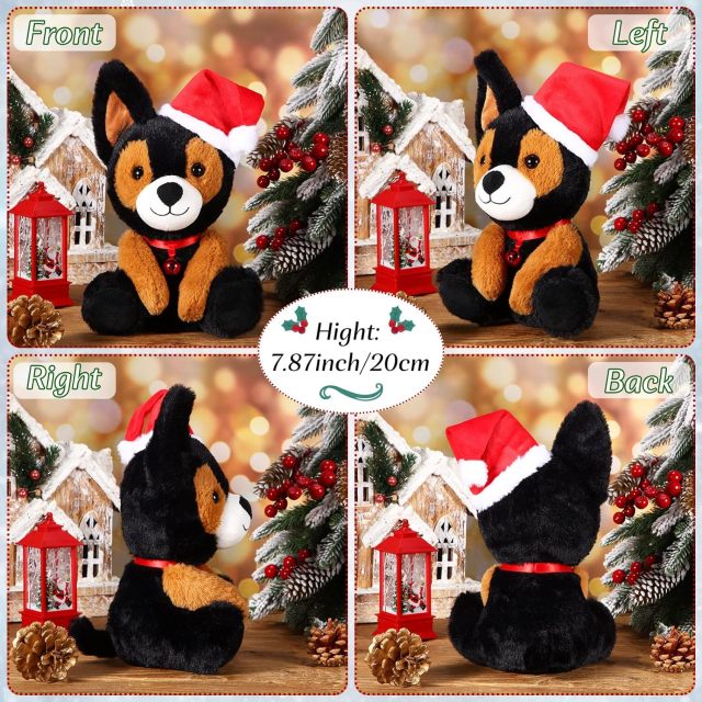 8 Inch Christmas Stuffed Animal Christmas Plush Doll- Dog
