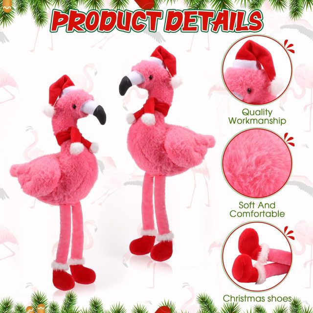 8 Inch Christmas Stuffed Animal Christmas Plush Doll- Flamingo