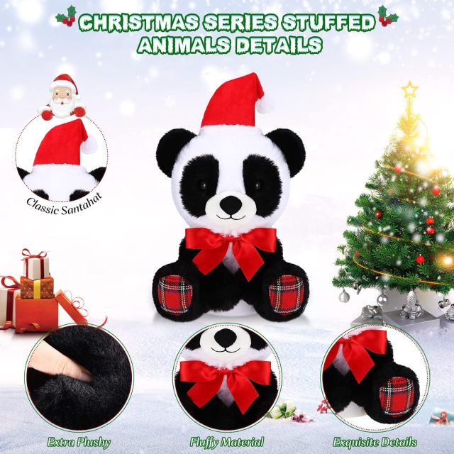 8 Inch Christmas Stuffed Animal Christmas Plush Doll- Panda
