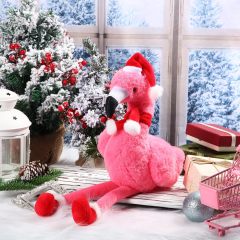 8 Inch Christmas Stuffed Animal Christmas Plush Doll- Flamingo