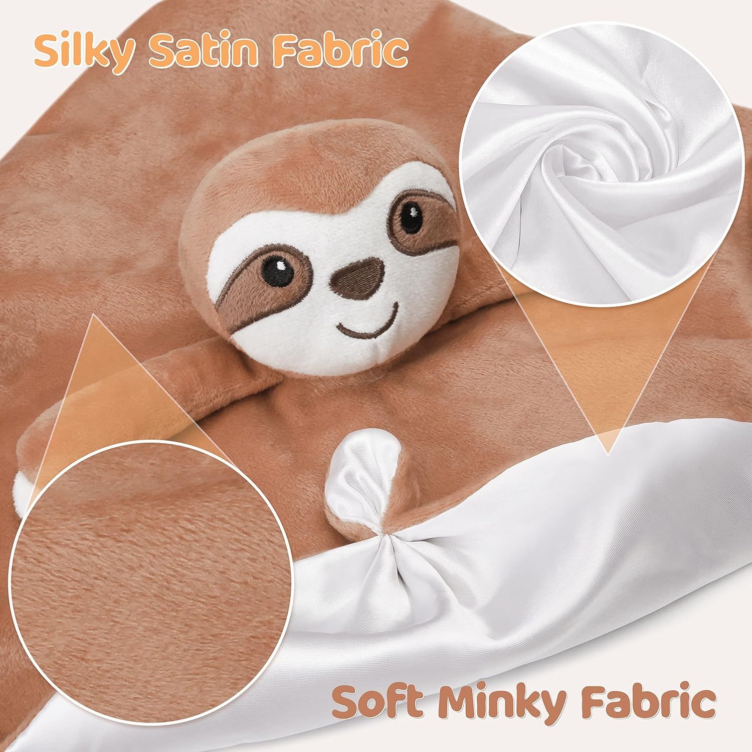 Sloth Security Blanket Soft Loveys for Babies for Boys and Girls Newborn