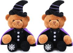 2 Pieces Stuffed Animals Halloween Theme Costume Cute Bear Plush Set