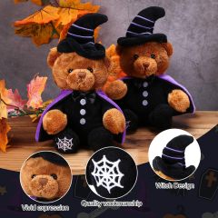 2 Pieces Stuffed Animals Halloween Theme Costume Cute Bear Plush Set