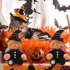 2 Pieces Stuffed Animals Halloween Theme Costume Cute Bear Plush Set