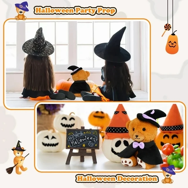 11'' Cute Stuffed Animal Cloak Teddy Bear Plush Toy with Hat
