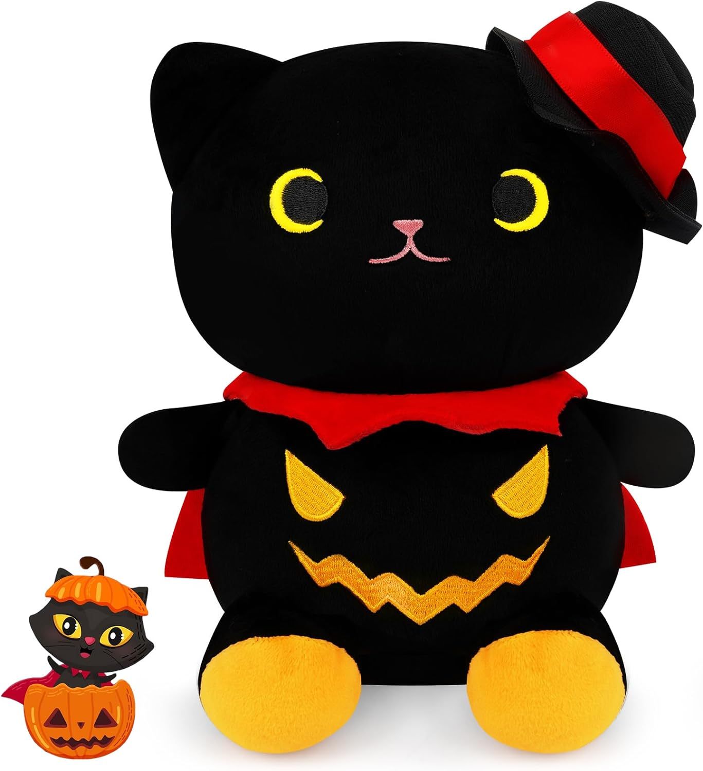 Cute Soft Halloween Black Cat Plush Animal Toy
