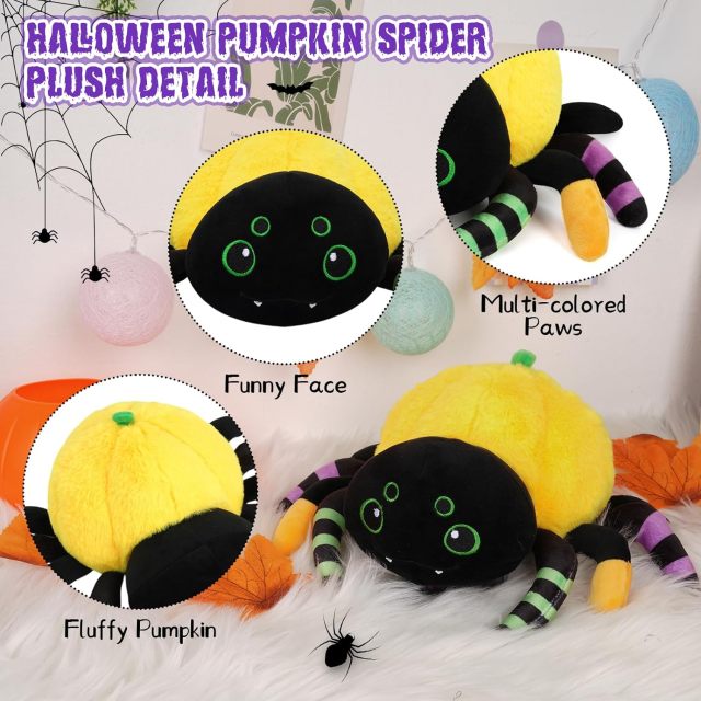 Kawaii Cute Halloween Plush Spider, Soft Stuffed Animal Gift