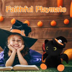 Cute Bat Black Cat Plushies Doll Toys Halloween Decoration Gifts for Kids