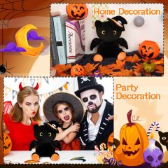 Cute Bat Black Cat Plushies Doll Toys Halloween Decoration Gifts for Kids