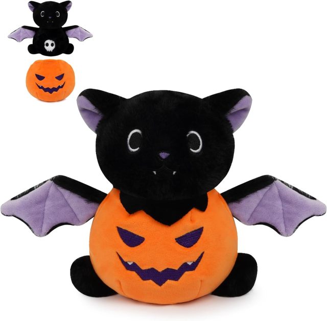 Halloween Bat Plush Stuffed Animal Toy with Pumpkin Clothes