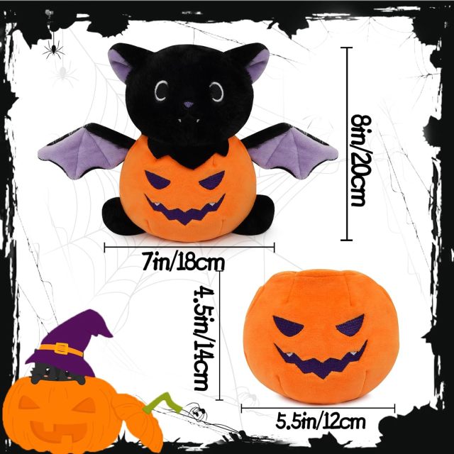Halloween Bat Plush Stuffed Animal Toy with Pumpkin Clothes