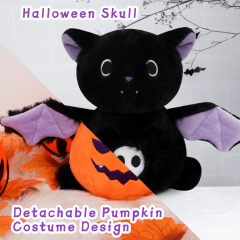 Halloween Bat Plush Stuffed Animal Toy with Pumpkin Clothes