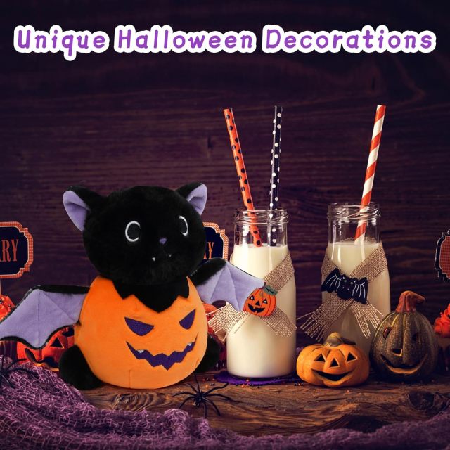 Halloween Bat Plush Stuffed Animal Toy with Pumpkin Clothes