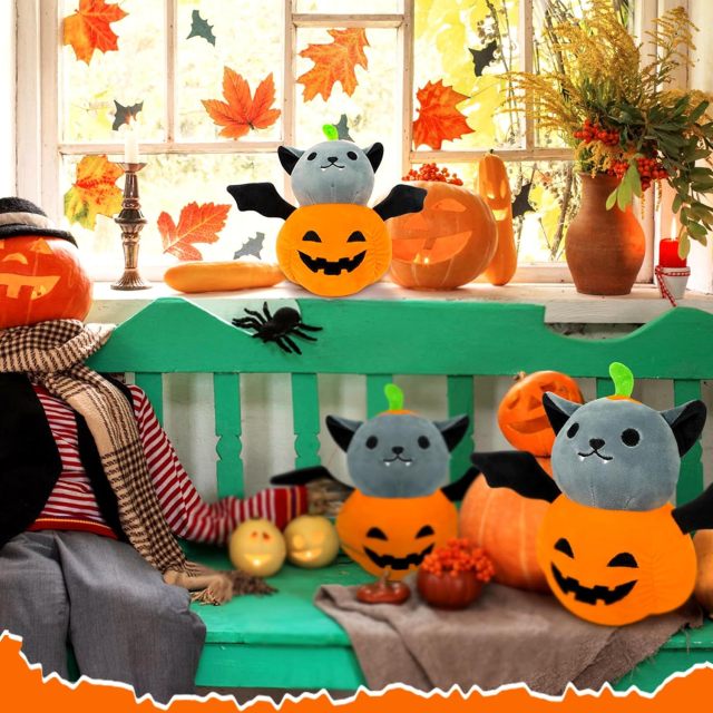 9in Halloween Stuffed Animals Bat Pumpkin Plush Gift