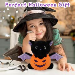 Halloween Bat Plush Stuffed Animal Toy with Pumpkin Clothes