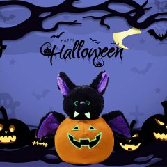 Stuffed Bat Plush Toy Pumpkins with Removable Bat Glow
