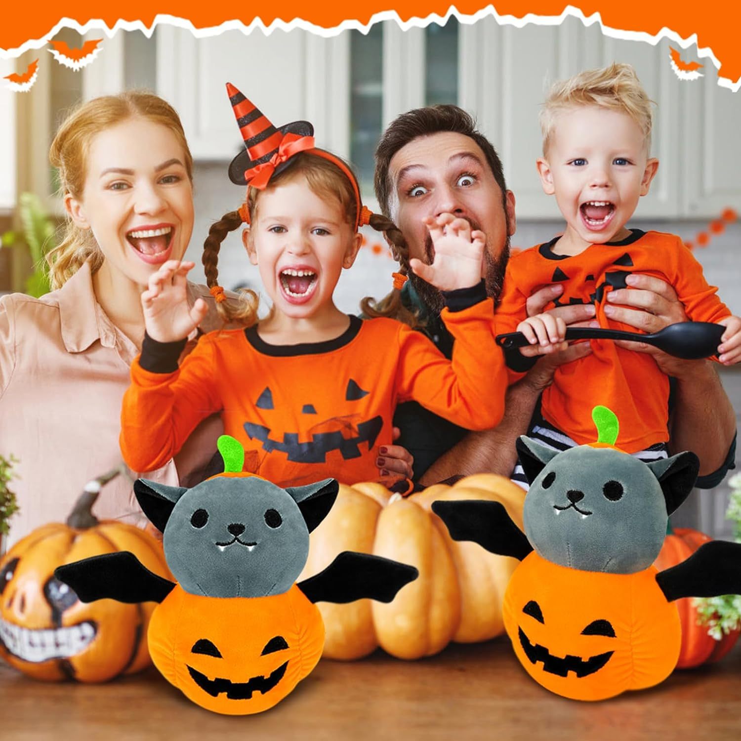 9in Halloween Stuffed Animals Bat Pumpkin Plush Gift