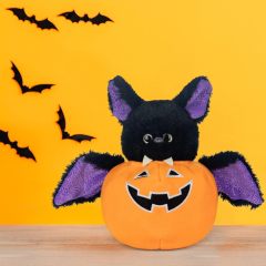 Stuffed Bat Plush Toy Pumpkins with Removable Bat Glow