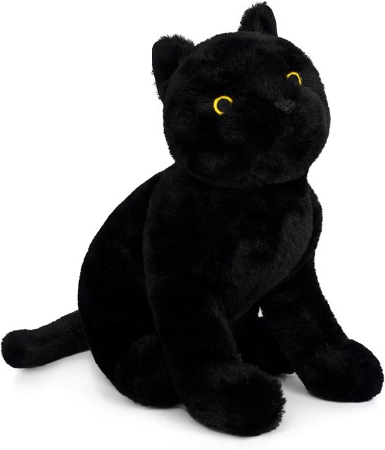 Soft Black Cat Plush Cat Stuffed Animal Toy for Kids Boys Girls