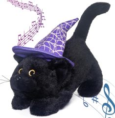 Black Cat Stuffed Animals Soft Plush Lying Cat Toys 10 Inches