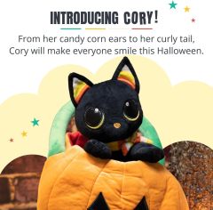 8” Stuffed Black Cat Plush Animal Witch Decorations