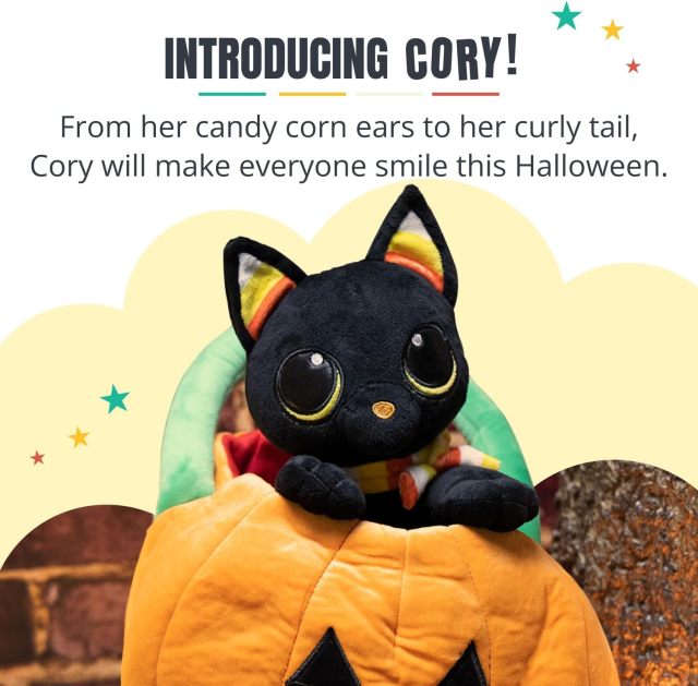 8” Stuffed Black Cat Plush Animal Witch Decorations