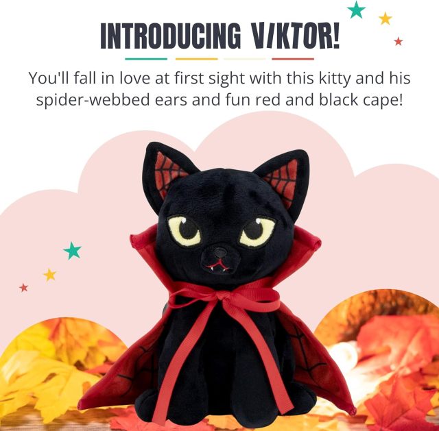 Cute Durable Halloween Black Cat Stuffed Animal 8 Inches