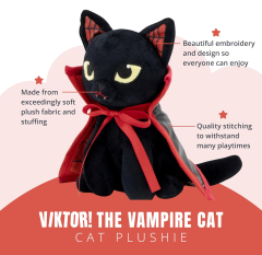 Cute Durable Halloween Black Cat Stuffed Animal 8 Inches