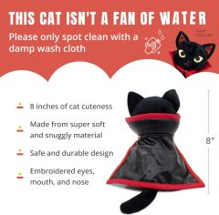 Cute Durable Halloween Black Cat Stuffed Animal 8 Inches