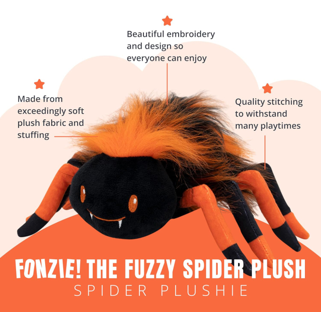 8” Spider Plush Toy Stuffed Animal Halloween Decor