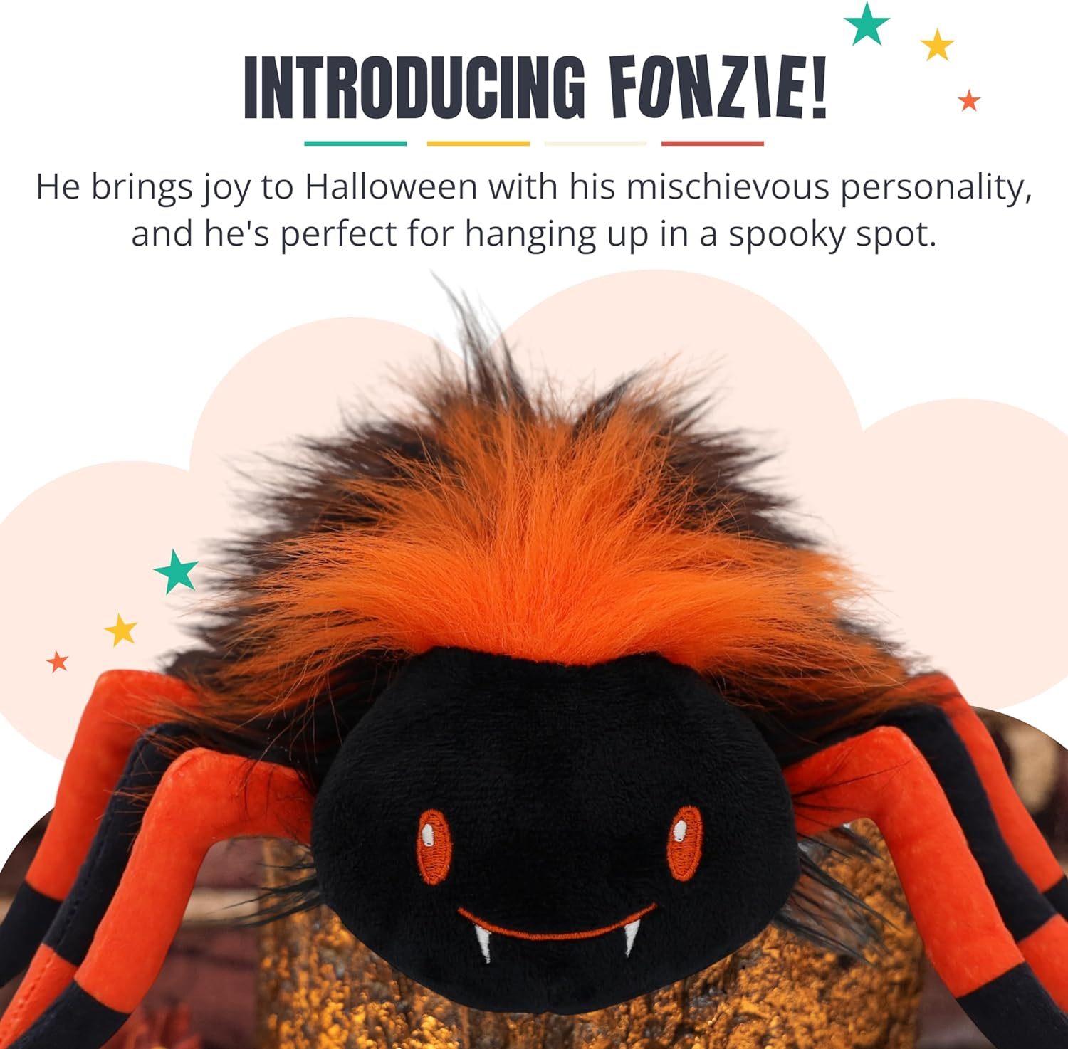 8” Spider Plush Toy Stuffed Animal Halloween Decor
