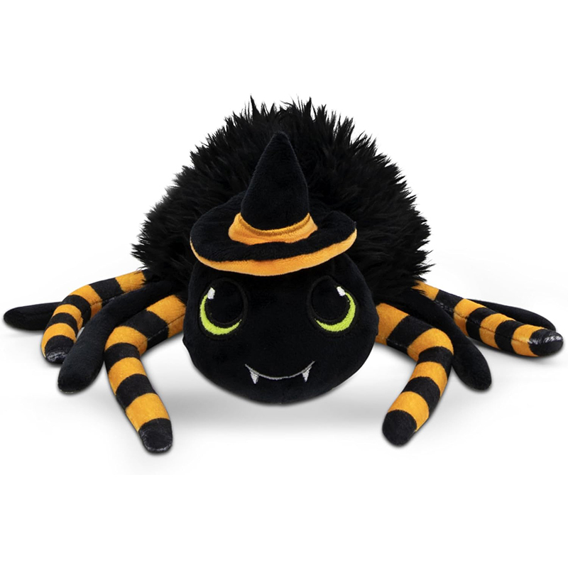 Stuffed Spider Plush Toy Animal Fuzzy Black Spider Plushie Halloween Decor