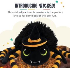 Stuffed Spider Plush Toy Animal Fuzzy Black Spider Plushie Halloween Decor