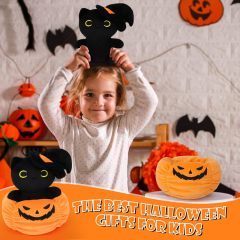 Halloween Plush Black Cat Cute Cat Stuffed Aniamal (Pumpkin)