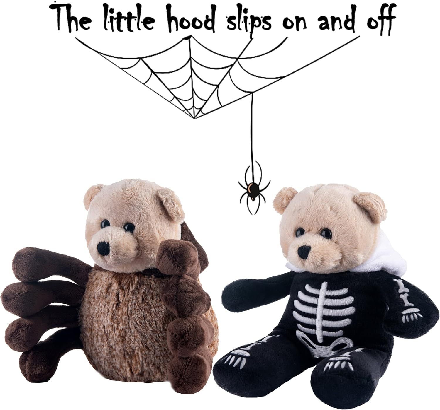 Teddy Bear Plush Spider Stuffed SkeletonToy with Flippable Hats Gifts