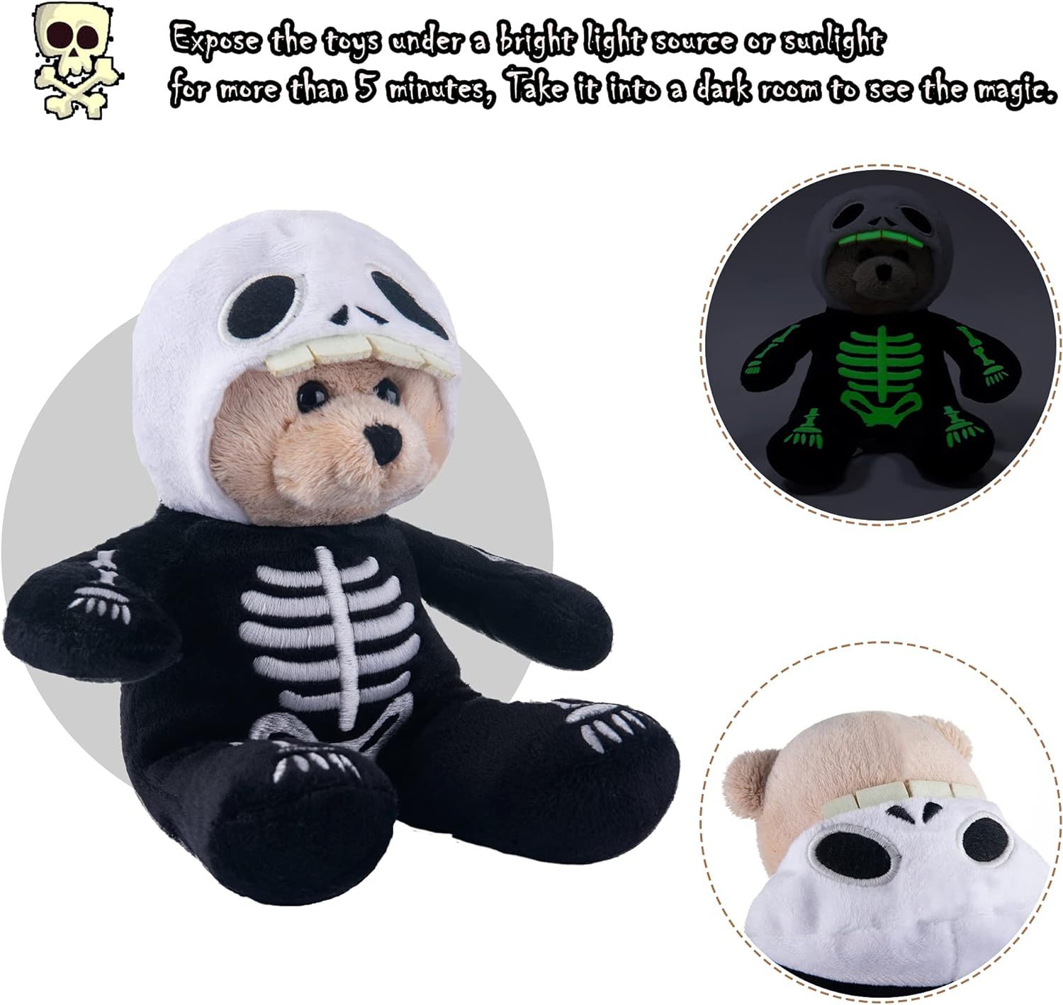 Teddy Bear Plush Spider Stuffed SkeletonToy with Flippable Hats Gifts