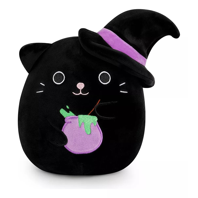 Halloween Black Cat Cat Animals Plush Toy with Witch Hat