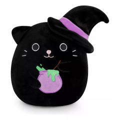 Halloween Black Cat Cat Animals Plush Toy with Witch Hat