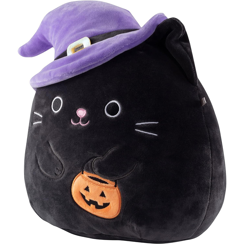 10" Black Cat Witch Collectible Soft Stuffed Animal Toy for Kids Girls Boys