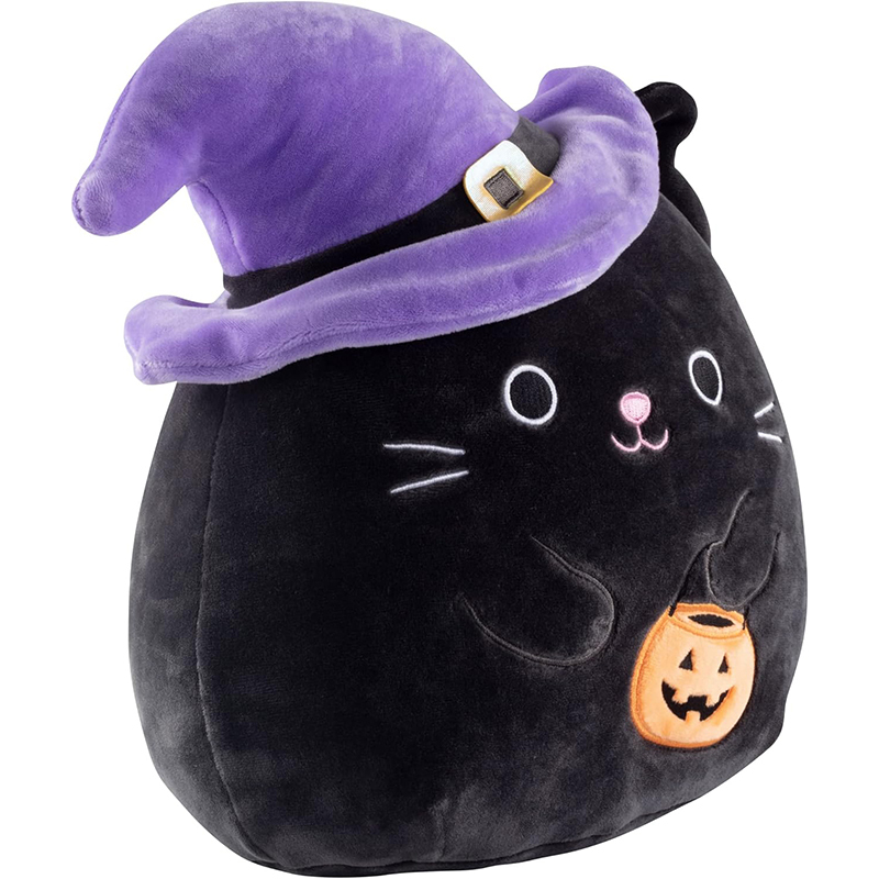 10" Black Cat Witch Collectible Soft Stuffed Animal Toy for Kids Girls Boys