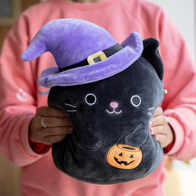 10" Black Cat Witch Collectible Soft Stuffed Animal Toy for Kids Girls Boys