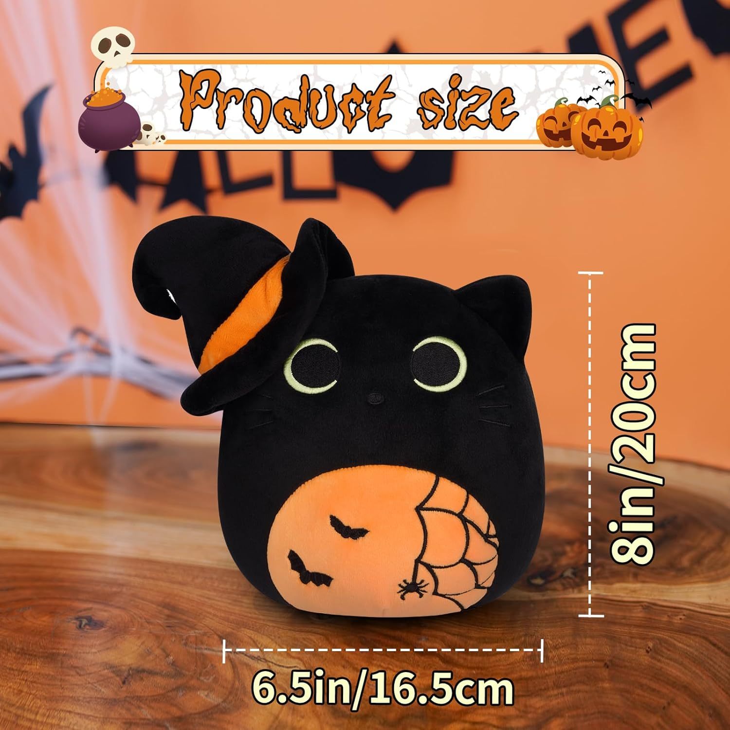 Halloween Stuffed Halloween Black Cat Doll Toy for All Ages