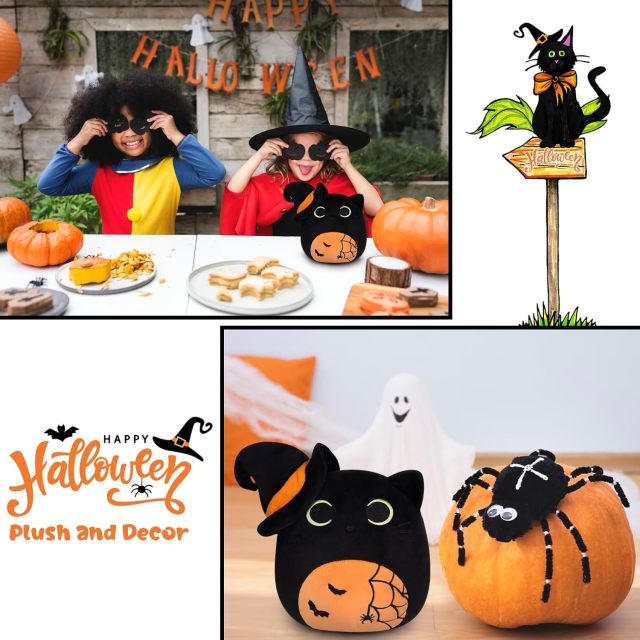 Halloween Stuffed Halloween Black Cat Doll Toy for All Ages