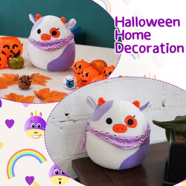 8in Cow Stuffed Animal Halloween Gift for Kids Birthday