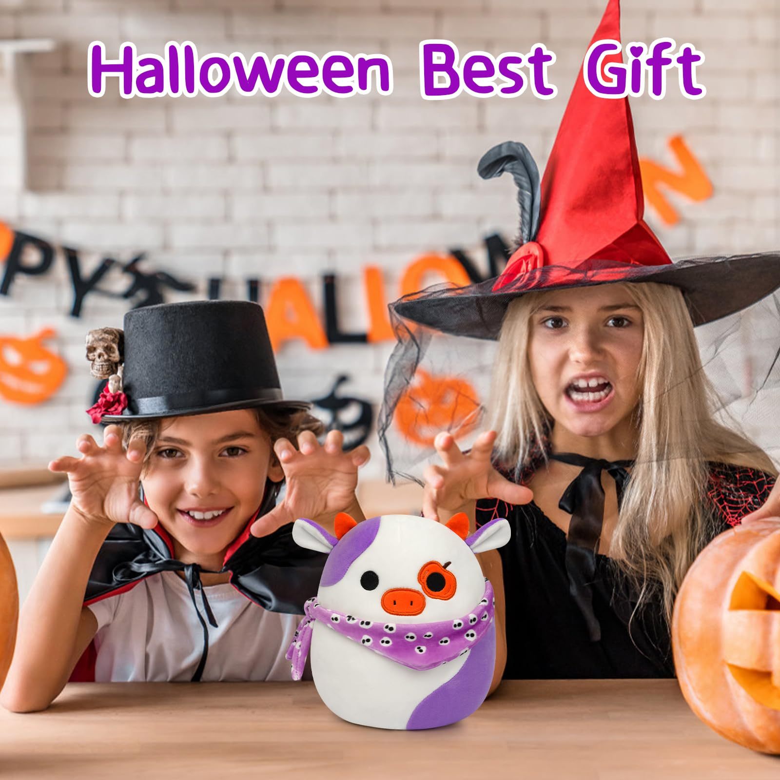 8in Cow Stuffed Animal Halloween Gift for Kids Birthday