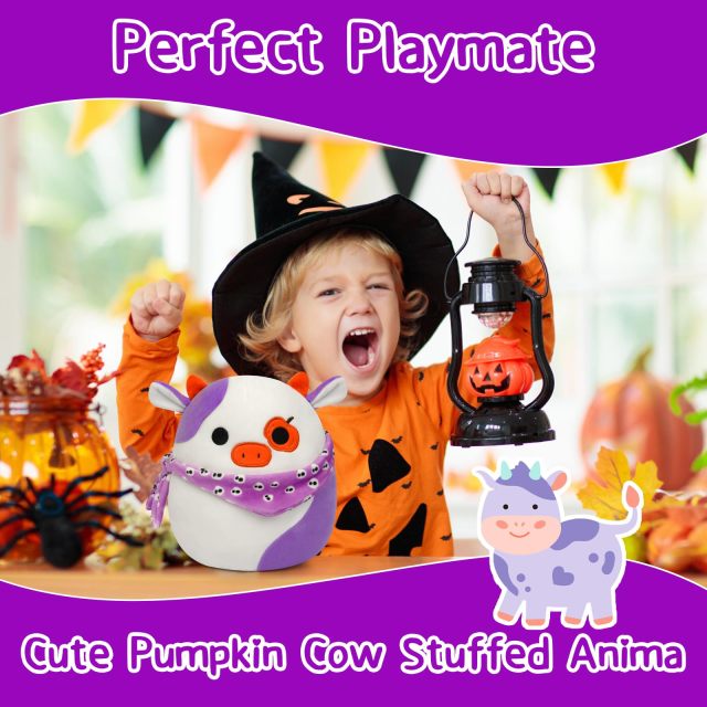 8in Cow Stuffed Animal Halloween Gift for Kids Birthday