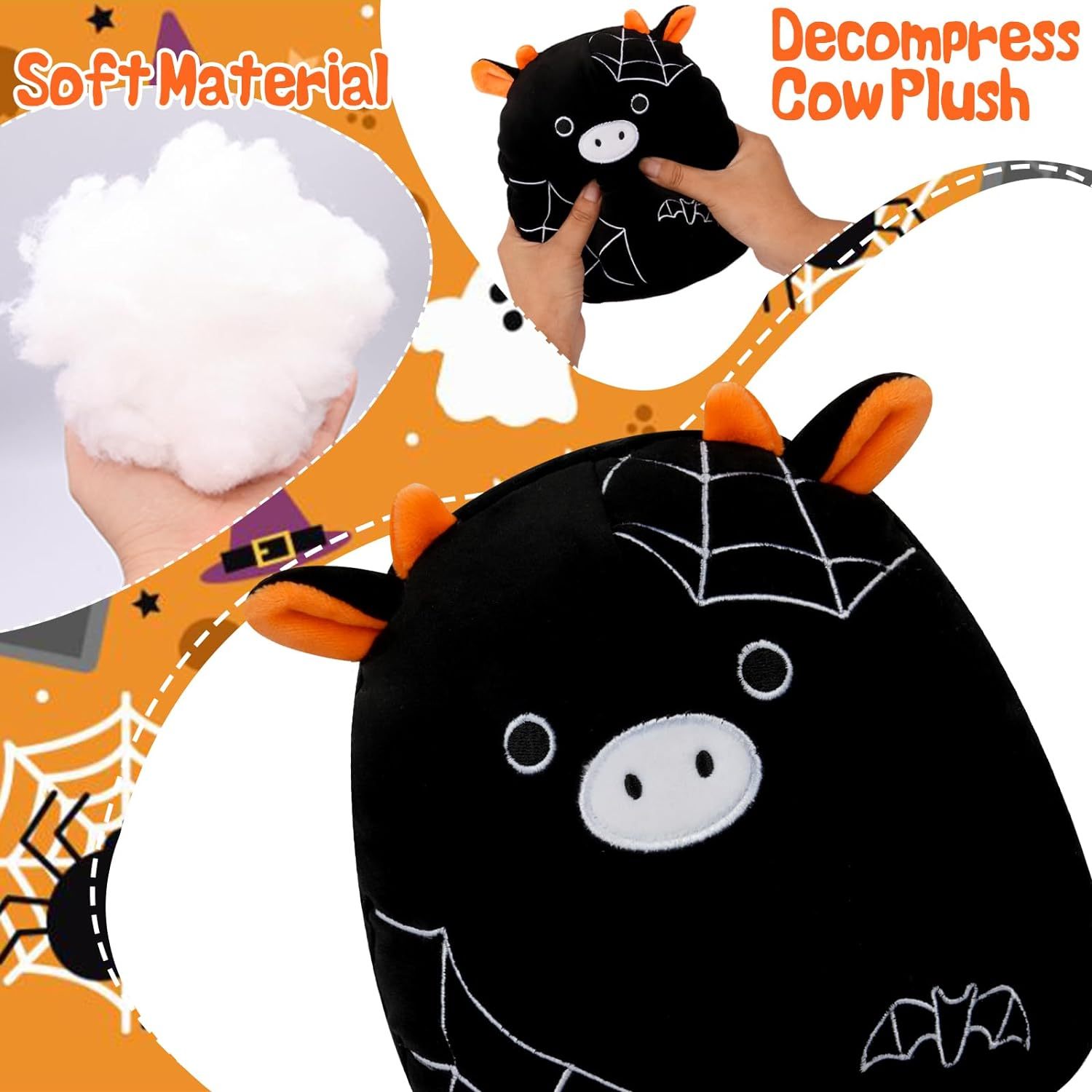 8in Halloween Kawaii Cow Stuffed Animal