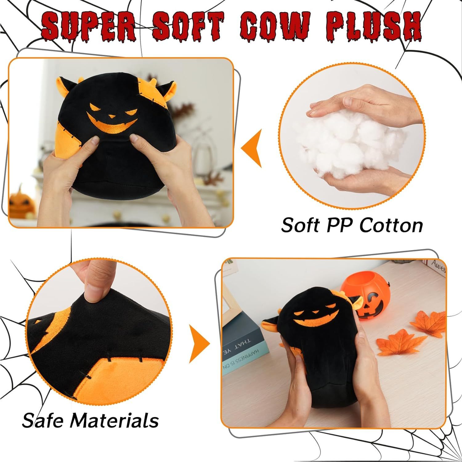 Kawaii Stuffed Cow Toy Plush Doll for Kids Girls Boys Decorations