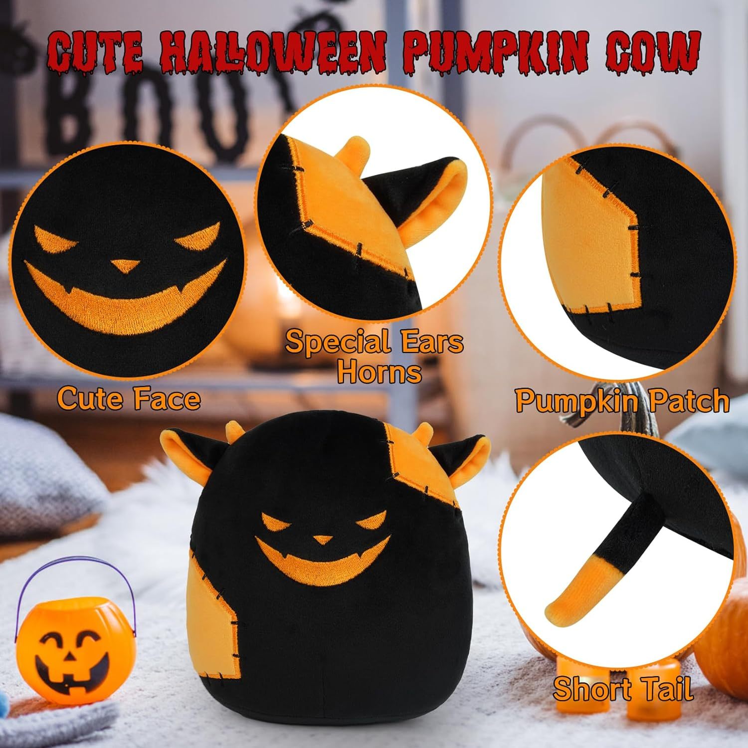 Kawaii Stuffed Cow Toy Plush Doll for Kids Girls Boys Decorations